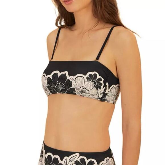 Farm Rio Flower Leopards Bandeau Bikini Top & High-Waist Bottom Sz S/M | NEW/NWT - Picture 3 of 15